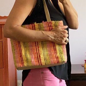 Loom Weaved Shoulder Purse, Hand Crafted, Multicolor, Women's